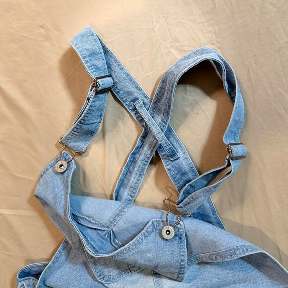 Wallflower Brand Faded Denim Overall Shorts - SIZE XL - Picture 4 of 15